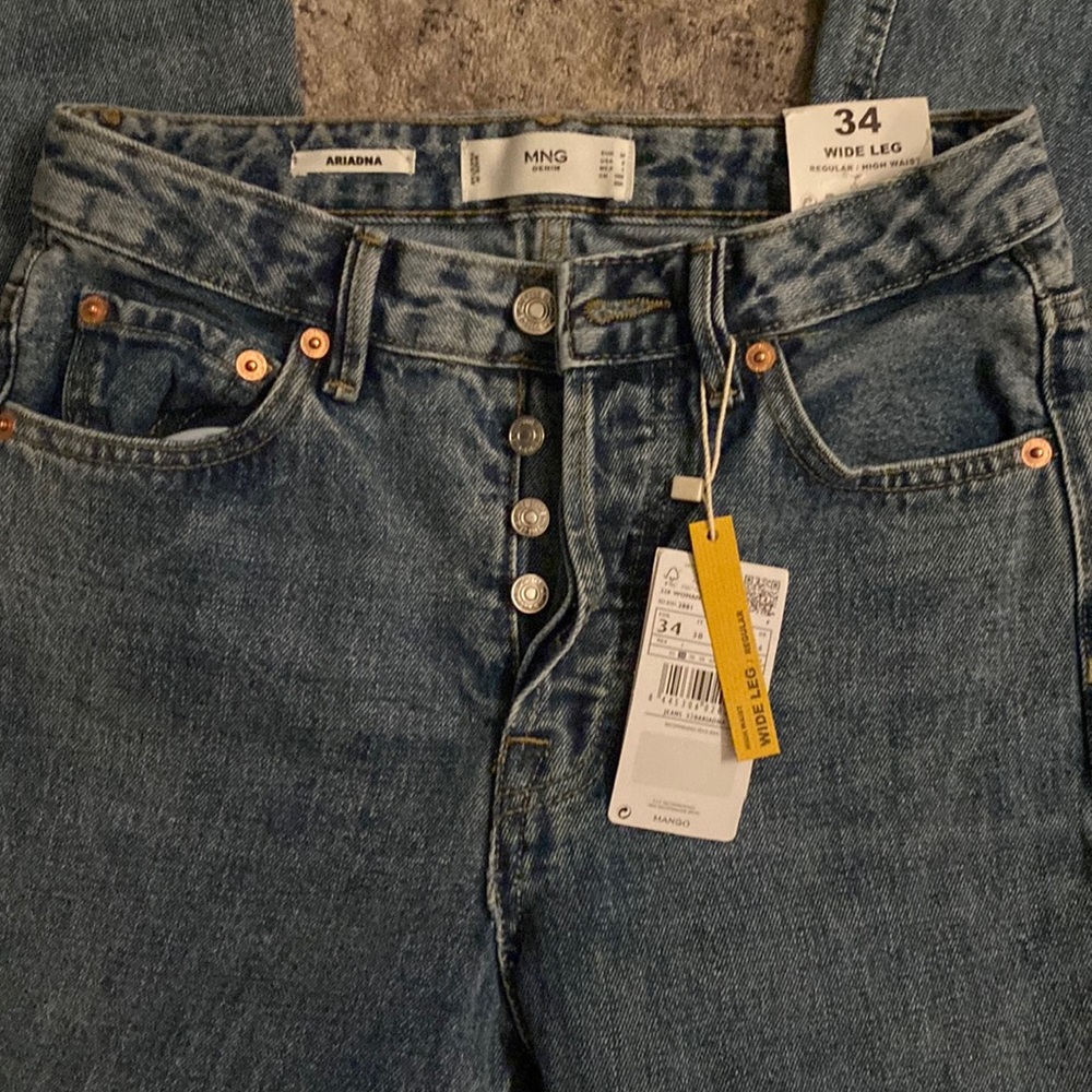 New MANGO Wide Leg Denim EUR 34